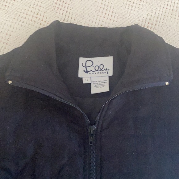 Lilly Pulitzer White Label Black Quilted Zipper Jacket S - Picture 7 of 15